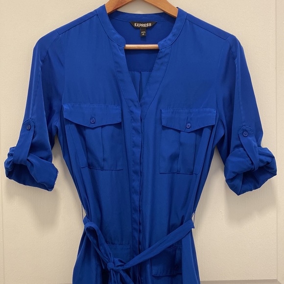 Express Portofino Belted Shirt Dress - Picture 2 of 6